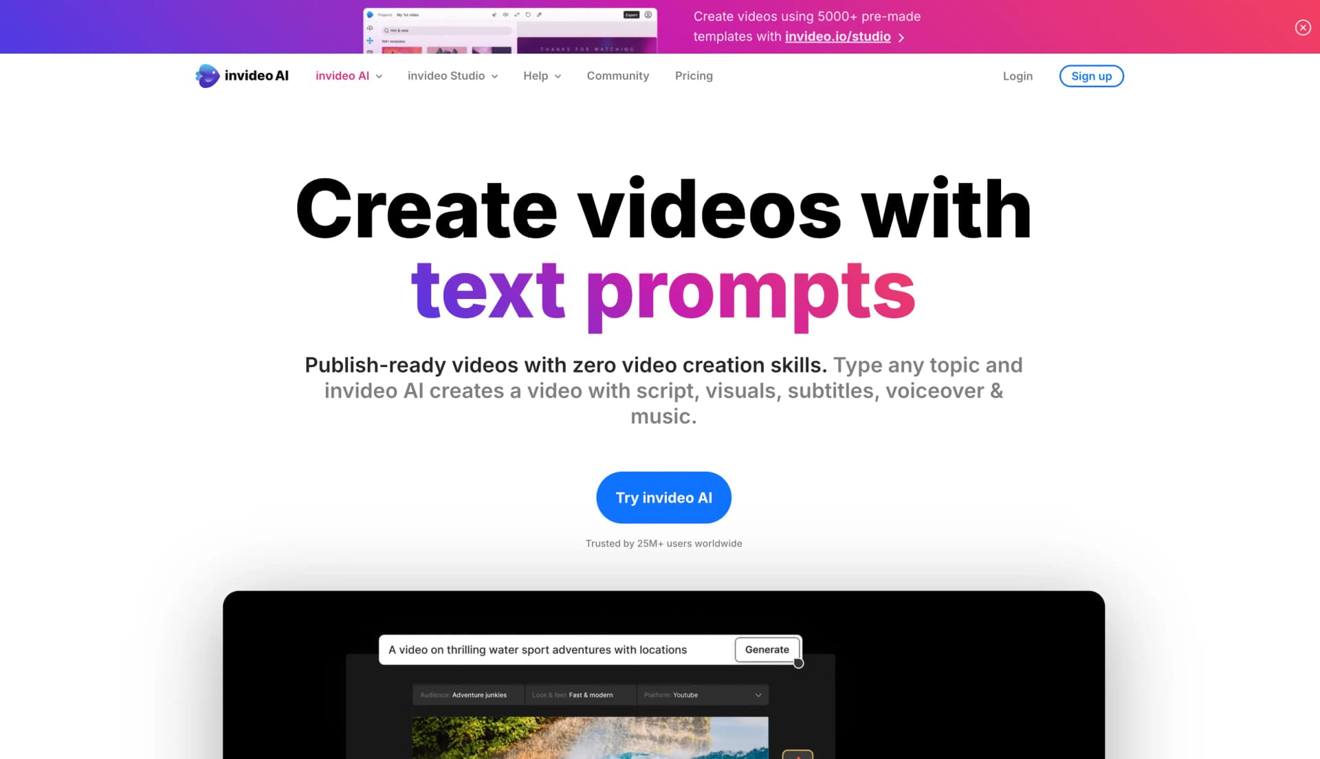 Invideo website